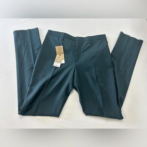 Burberry Virgin Wool Mohair Stirling Travel Trouser Mens US 42 Dark Forest Green